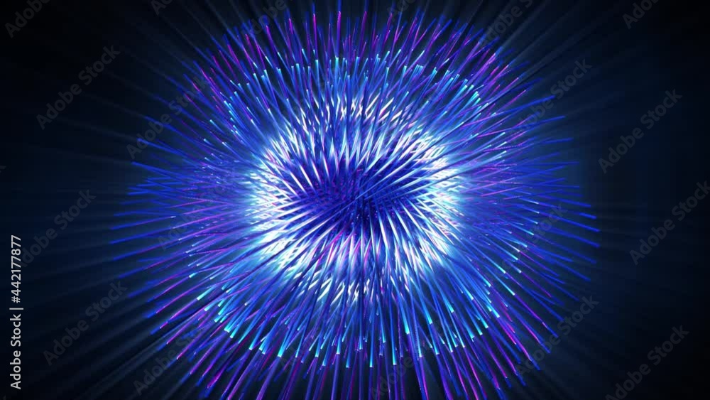 Abstract background 3D animation shiny blue futuristic spheric object rotates and transforms in space, loop. Abstract background 3D animation shiny blue futuristic spheric object rotates and transforms in space, loop.