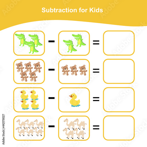 Counting game for preschool children. This worksheet is good for children to counting well. Educational printable math worksheet. Additional math games for kids. Vector illustration.