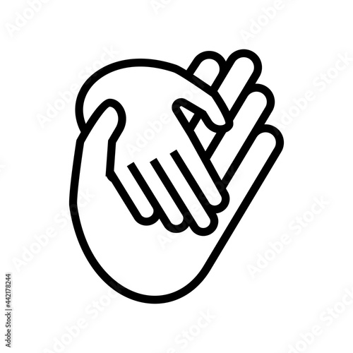 child care adoption line icon vector. child care adoption sign. isolated contour symbol black illustration