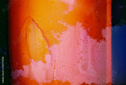 Vintage distressed blurry and grained photo. Damaged camera film. Mystical, psychedelic, nostalgic picture.