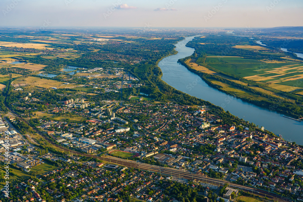 Areal view of Vac, Hungary