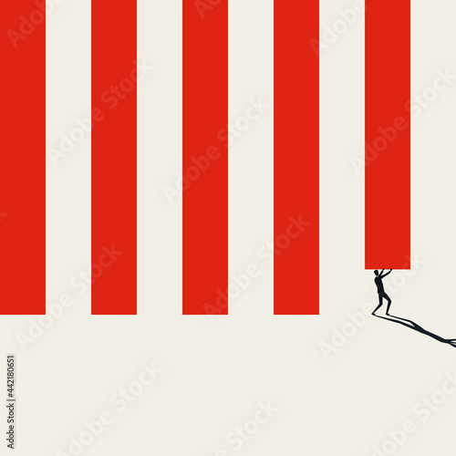 Business growth and success vector concept. Symbol of achievement, profit and opportunity. Minimal illustration.