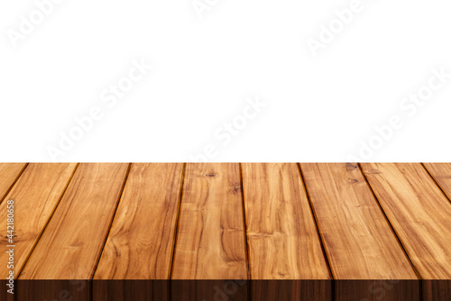 wooden table isolated on white background