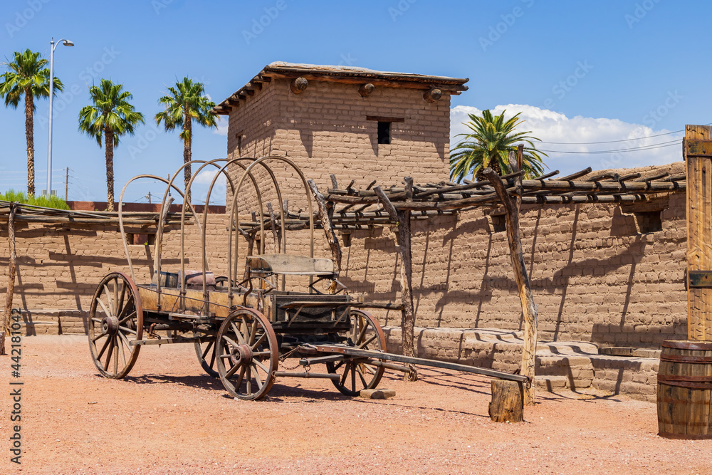 Sunny view of the Old Las Vegas Mormon Fort State Historic Park Stock Photo  | Adobe Stock