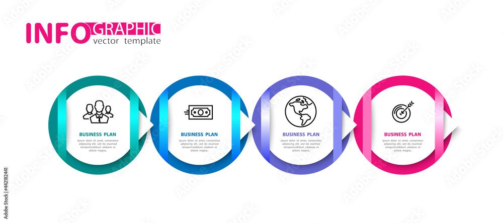 Infographic design and marketing icons, vector. Can be used to create workflows, charts, annual reports, web design presentations. Business concept with 4 options, process steps, sticker, information Infographic design and marketing icons, vector. Can be used to create workflows, charts, annual reports, web design presentations. Business concept with 4 options, process steps, sticker, information