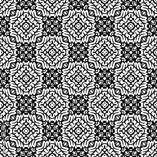 floral seamless pattern background.Geometric ornament for wallpapers and backgrounds. Black and white pattern. 