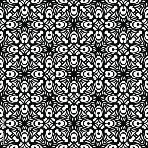 floral seamless pattern background.Geometric ornament for wallpapers and backgrounds. Black and white pattern. 