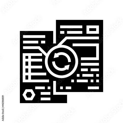 comparative analysis glyph icon vector. comparative analysis sign. isolated contour symbol black illustration