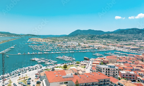 Aerial view at Lefkada city on the island of Lefkada, Ionian Islands, Greece photo