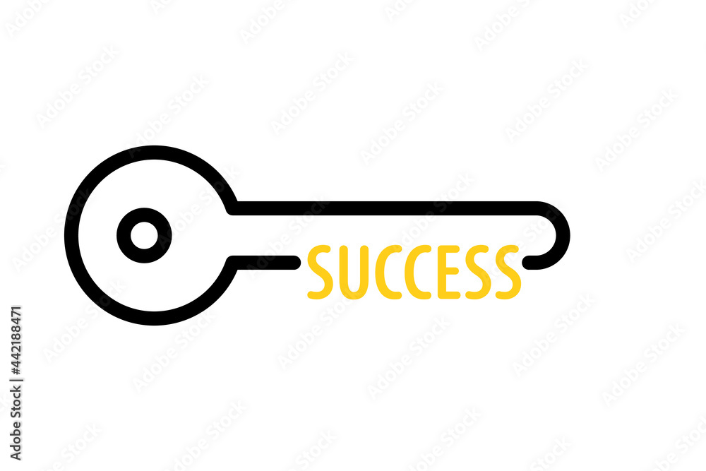 Key to success line icon. Clipart image isolated on white background Key to success line icon. Clipart image isolated on white background