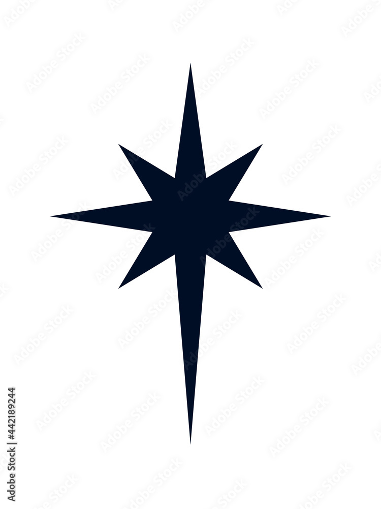 Bethlehem north star shape. Clipart image isolated on white background - obrazy, fototapety, plakaty 