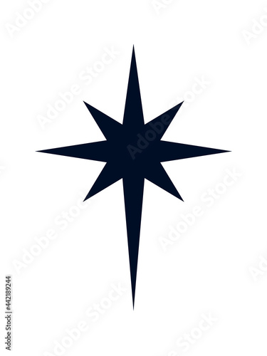 Bethlehem north star shape. Clipart image isolated on white background photo