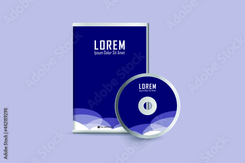 Stylized DVD Cover design template. Luxury, Modern, Elegant, Professional Minimalist Business DVD cover design design with disk label design. Vector illustration