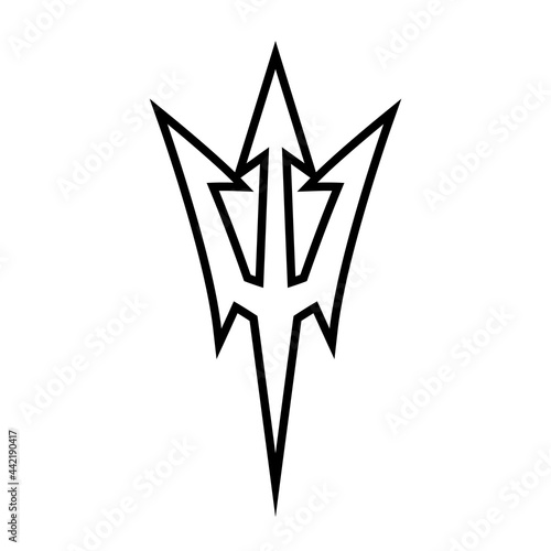 Fototapet Devil pitchfork outline icon