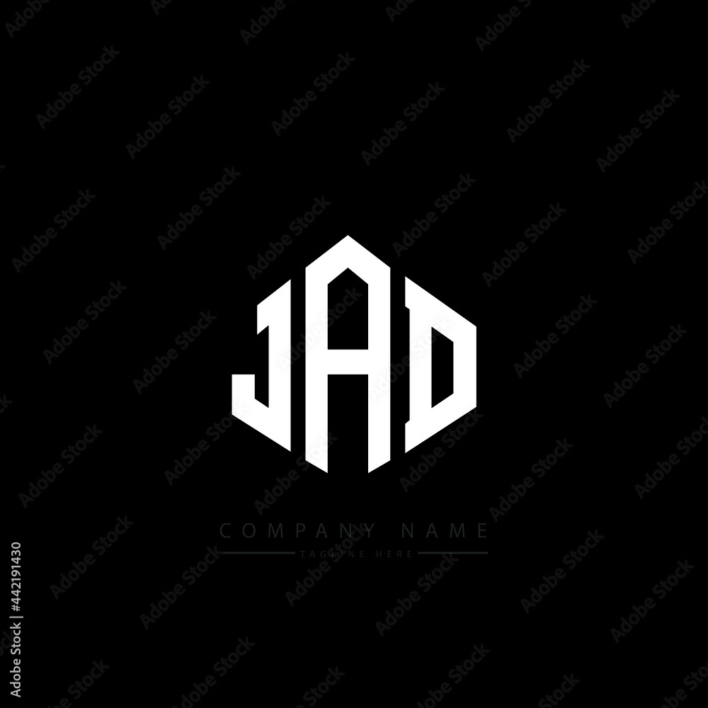 JAD letter logo design with polygon shape. JAD polygon logo monogram ...