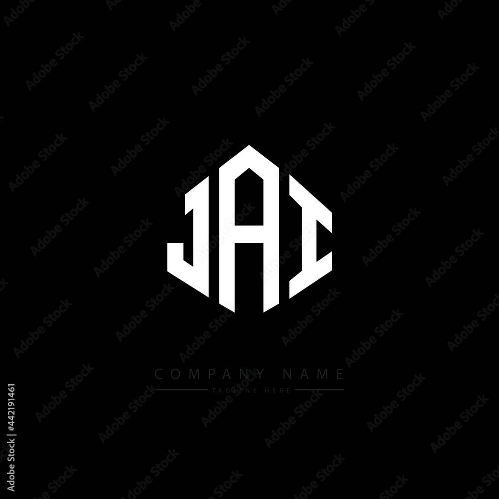 JAI letter logo design with polygon shape. JAI polygon logo monogram. JAI cube logo design. JAI hexagon vector logo template white and black colors. JAI monogram, JAI business and real estate logo. 
