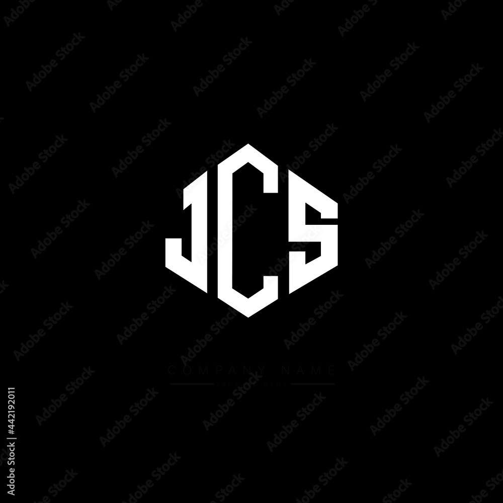 JCS letter logo design with polygon shape. JCS polygon logo monogram. JCS cube logo design. JCS hexagon vector logo template white and black colors. JCS monogram, JCS business and real estate logo. 