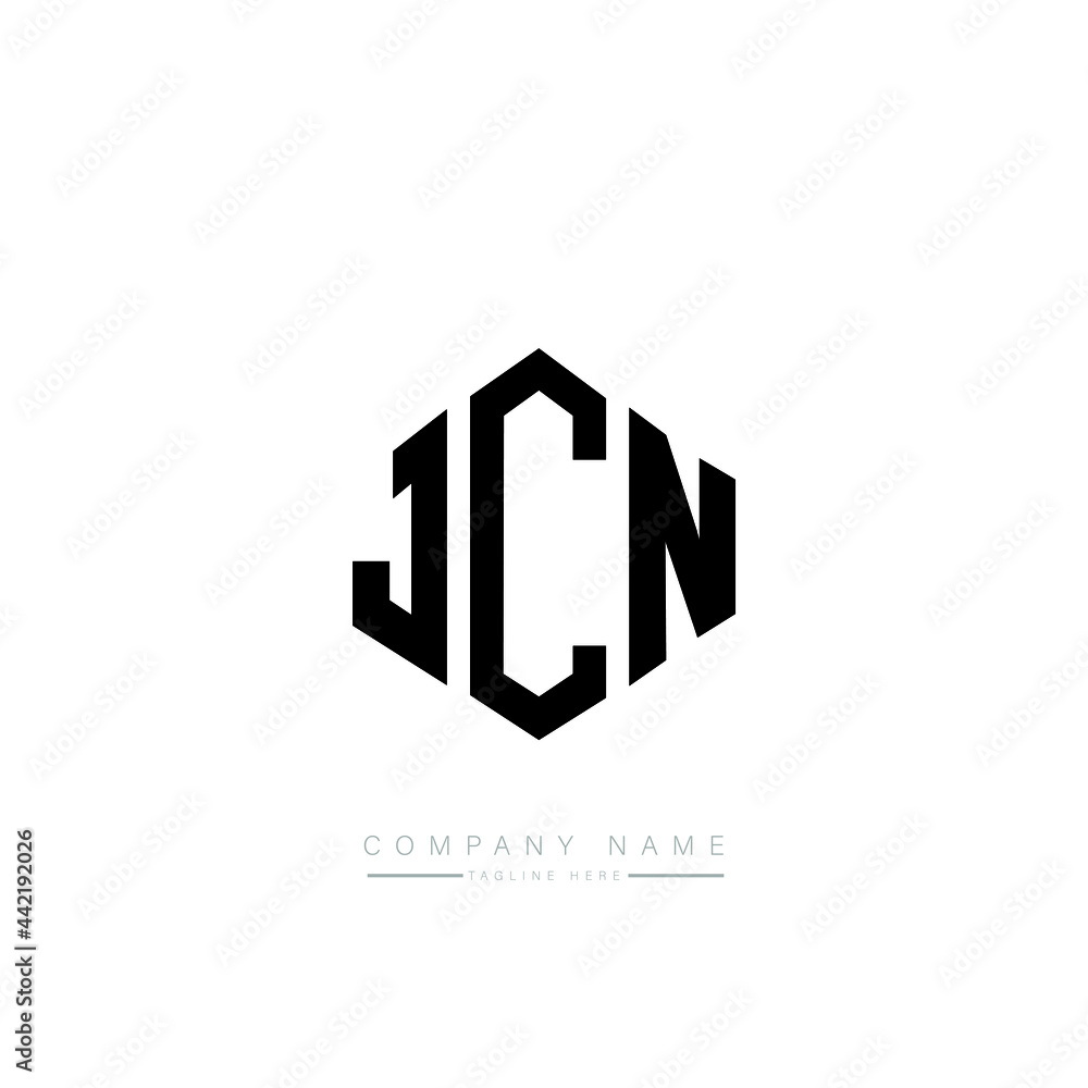 JCN letter logo design with polygon shape. JCN polygon logo monogram. JCN cube logo design. JCN hexagon vector logo template white and black colors. JCN monogram, JCN business and real estate logo. 
