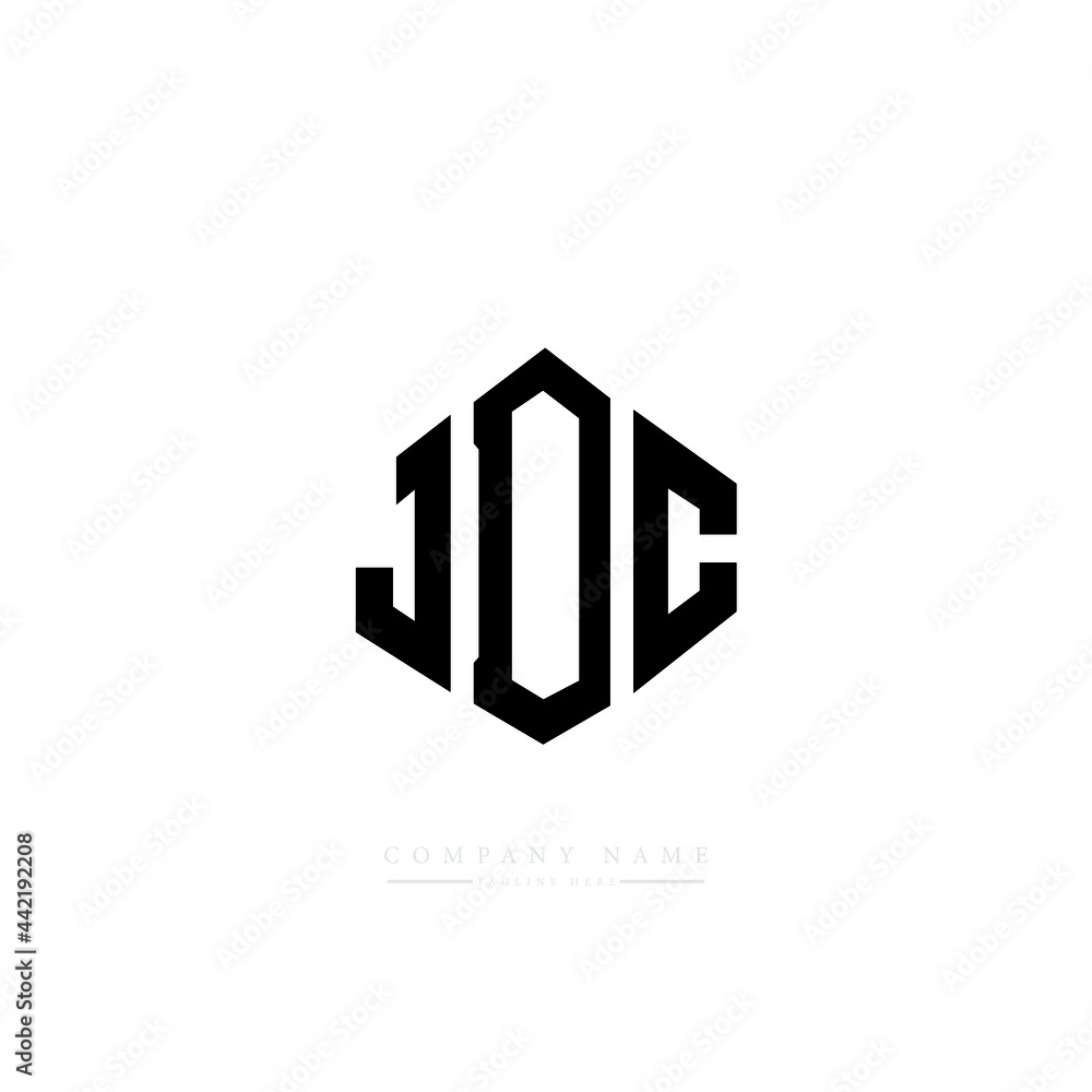 JDC letter logo design with polygon shape. JDC polygon logo monogram. JDC cube logo design. JDC hexagon vector logo template white and black colors. JDC monogram, JDC business and real estate logo. 