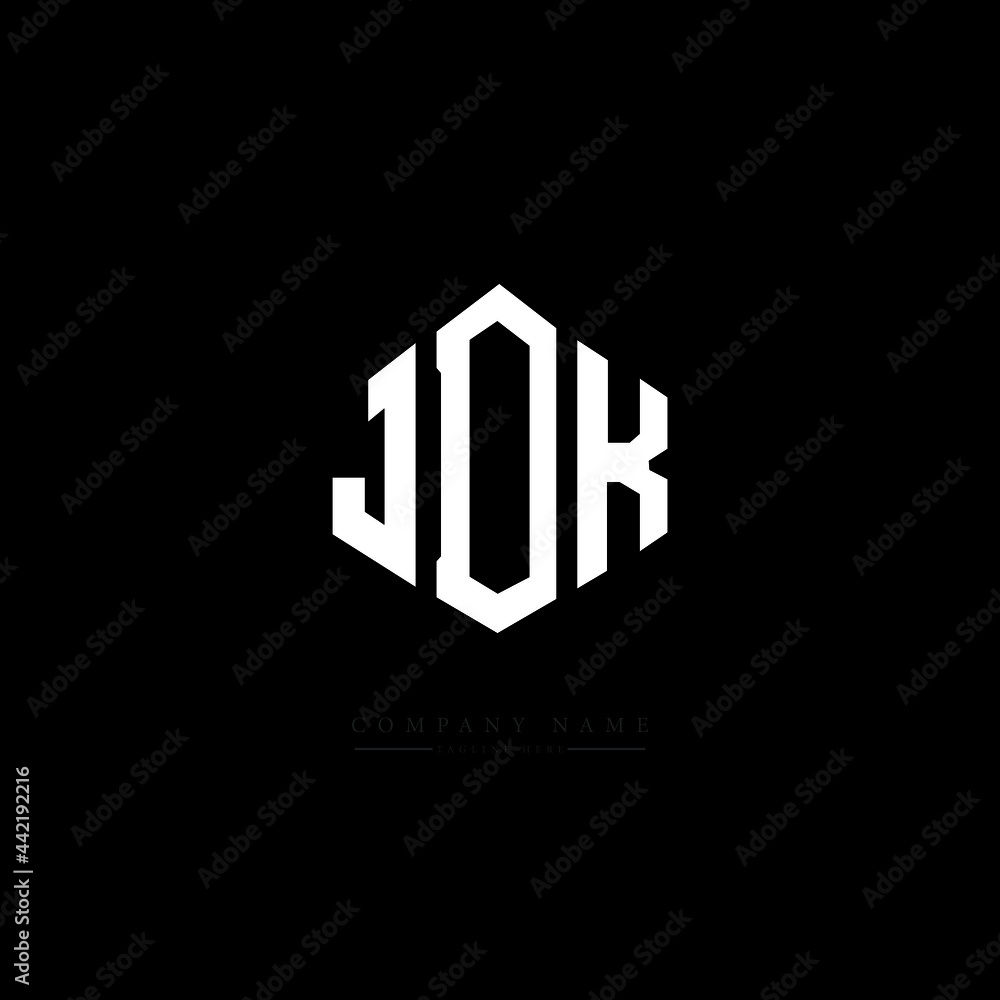 JDK letter logo design with polygon shape. JDK polygon logo monogram. JDK cube logo design. JDK hexagon vector logo template white and black colors. JDK monogram, JDK business and real estate logo. 