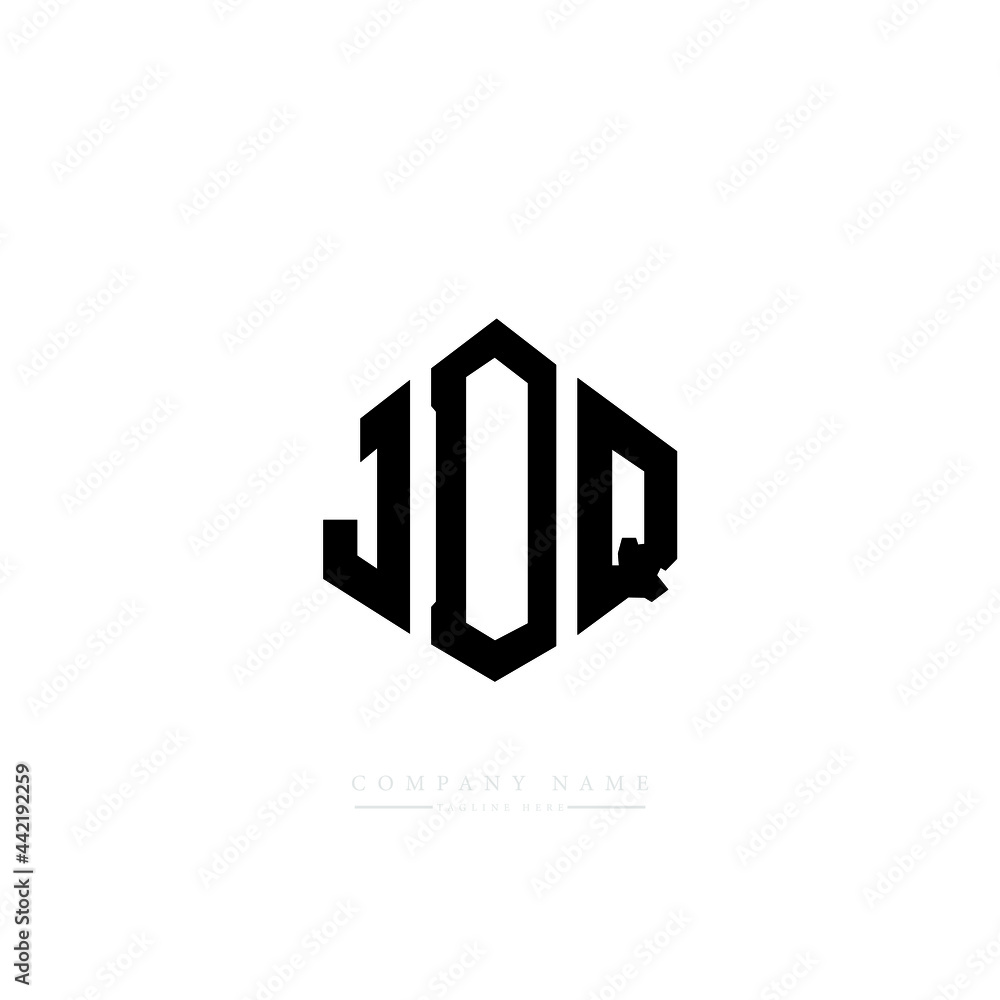JDQ letter logo design with polygon shape. JDQ polygon logo monogram. JDQ cube logo design. JDQ hexagon vector logo template white and black colors. JDQ monogram, JDQ business and real estate logo. 