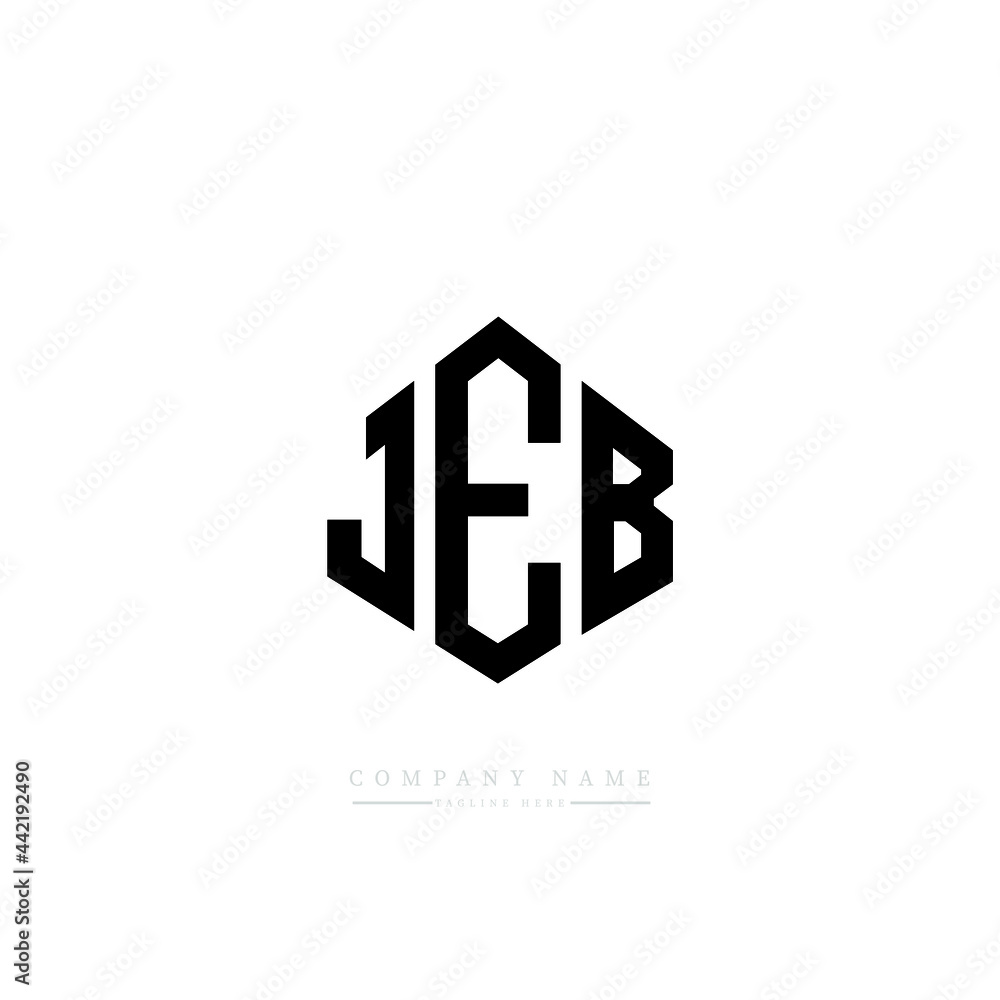 JEB letter logo design with polygon shape. JEB polygon logo monogram