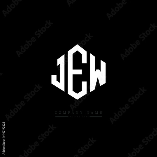 JEW letter logo design with polygon shape. JEW polygon logo monogram. JEW cube logo design. JEW hexagon vector logo template white and black colors. JEW monogram, JEW business and real estate logo. 