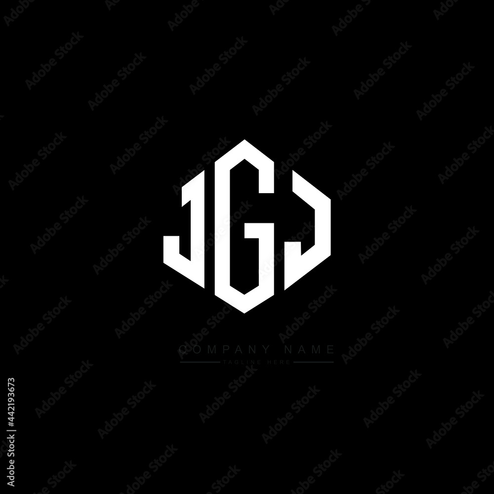 JGJ letter logo design with polygon shape. JGJ polygon logo monogram. JGJ cube logo design. JGJ hexagon vector logo template white and black colors. JGJ monogram, JGJ business and real estate logo. 