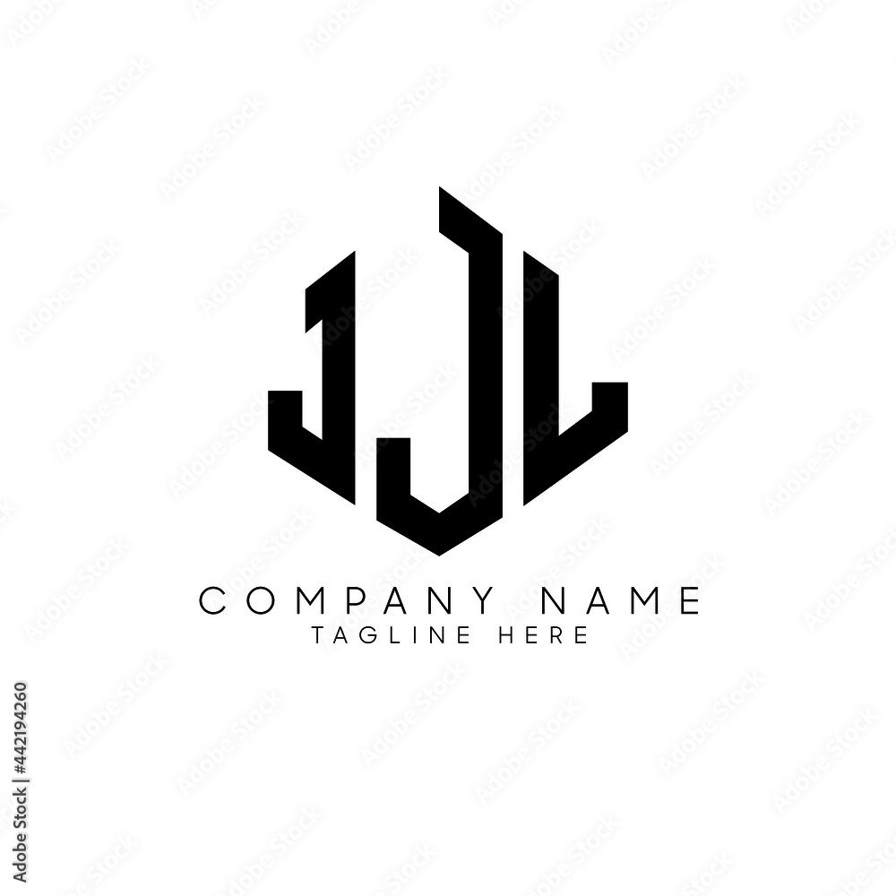 JJL letter logo design with polygon shape. JJL polygon logo monogram. JJL cube logo design. JJL hexagon vector logo template white and black colors. JJL monogram, JJL business and real estate logo. 