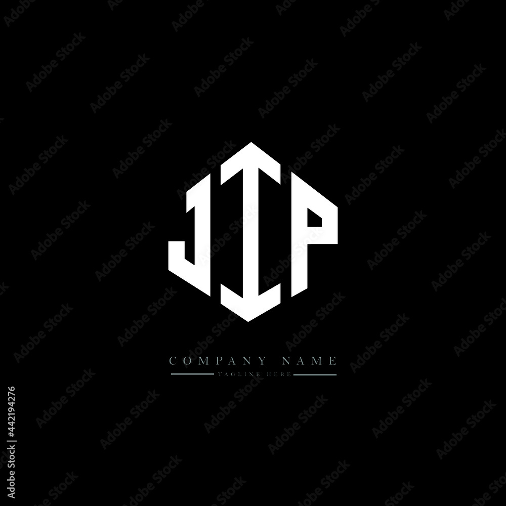 JIP letter logo design with polygon shape. JIP polygon logo monogram. JIP cube logo design. JIP hexagon vector logo template white and black colors. JIP monogram, JIP business and real estate logo. 