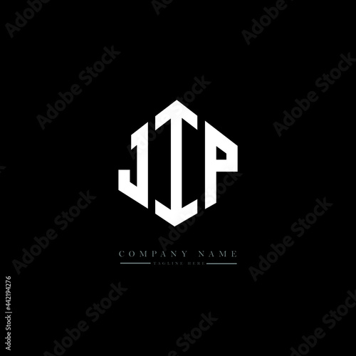 JIP letter logo design with polygon shape. JIP polygon logo monogram. JIP cube logo design. JIP hexagon vector logo template white and black colors. JIP monogram, JIP business and real estate logo. 