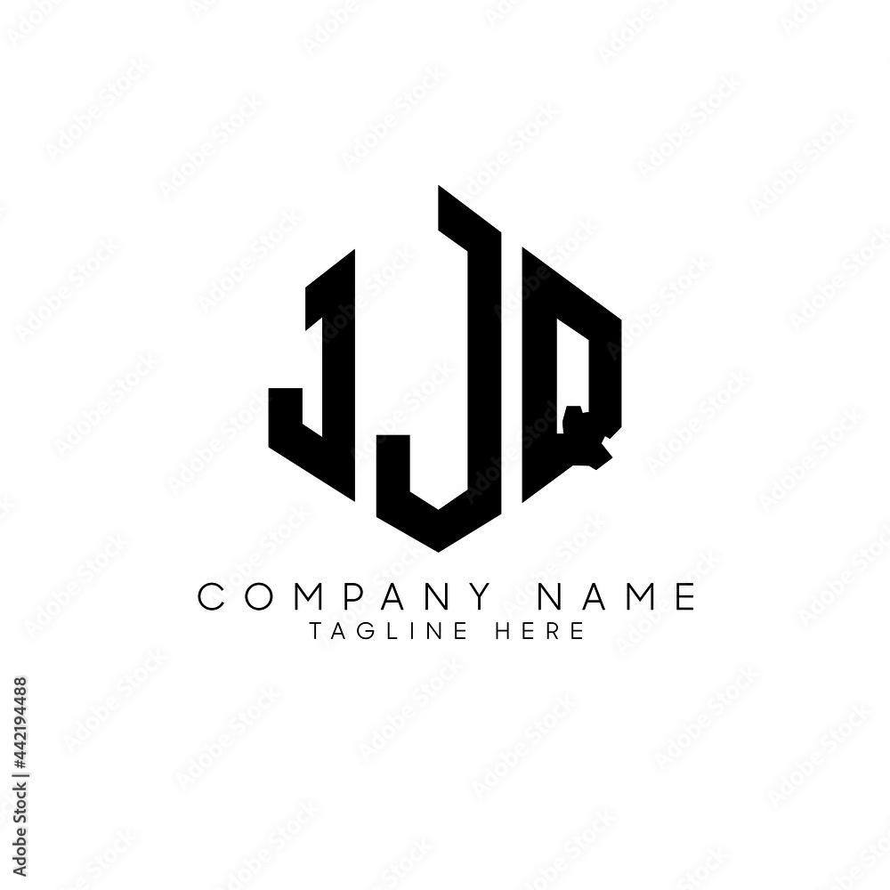 JJQ letter logo design with polygon shape. JJQ polygon logo monogram. JJQ cube logo design. JJQ hexagon vector logo template white and black colors. JJQ monogram, JJQ business and real estate logo. 