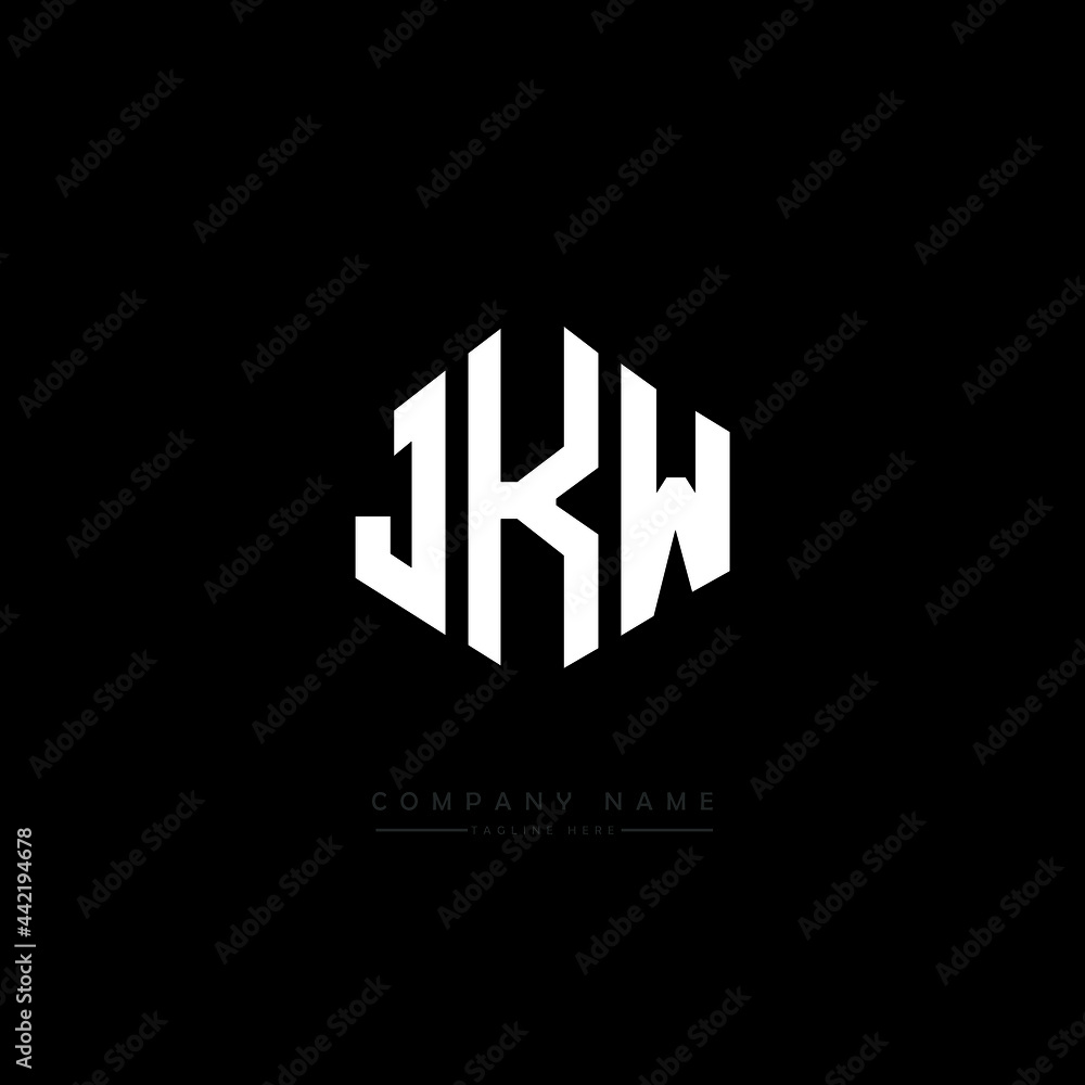 JKW letter logo design with polygon shape. JKW polygon logo monogram. JKW cube logo design. JKW hexagon vector logo template white and black colors. JKW monogram, JKW business and real estate logo. 