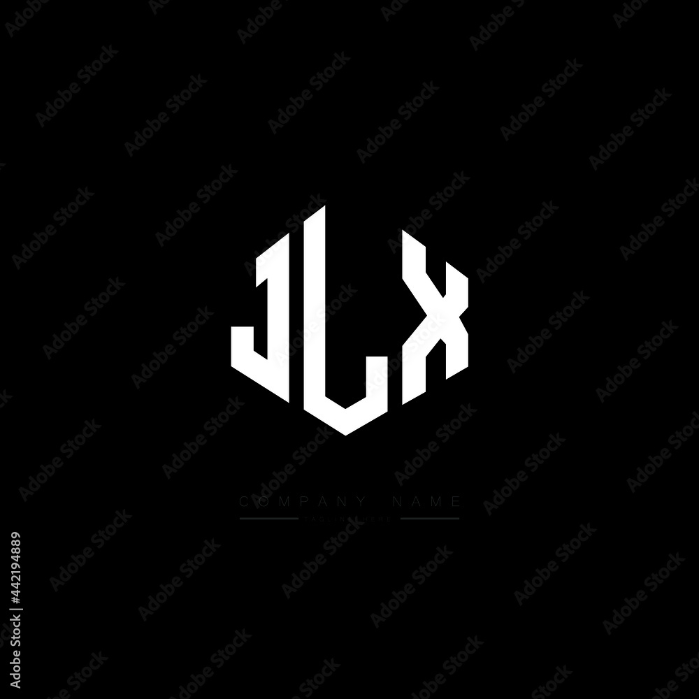 JLX letter logo design with polygon shape. JLX polygon logo monogram. JLX cube logo design. JLX hexagon vector logo template white and black colors. JLX monogram, JLX business and real estate logo. 