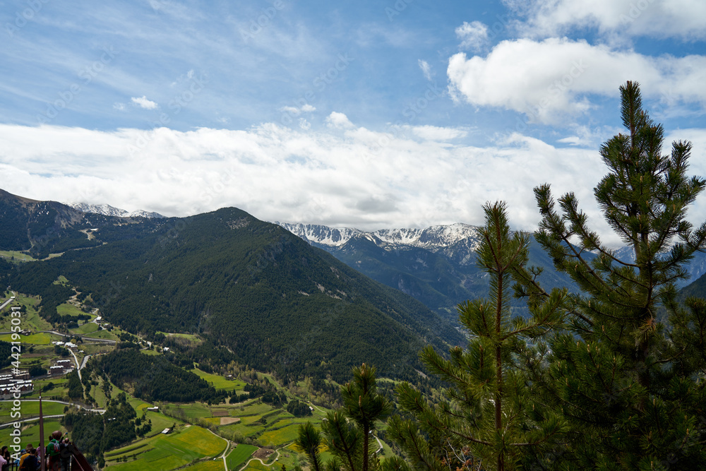 Cityscape of Andorra in summer.