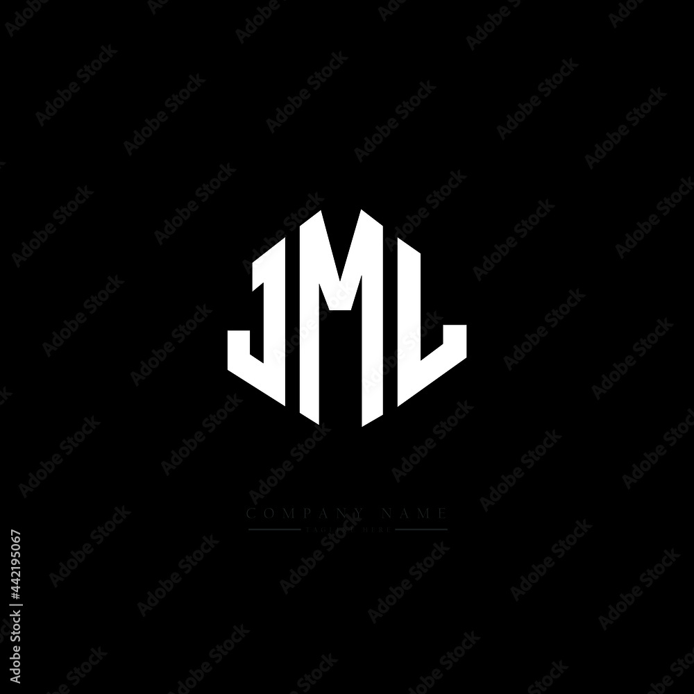 JML letter logo design with polygon shape. JML polygon logo monogram. JML cube logo design. JML hexagon vector logo template white and black colors. JML monogram, JML business and real estate logo. 