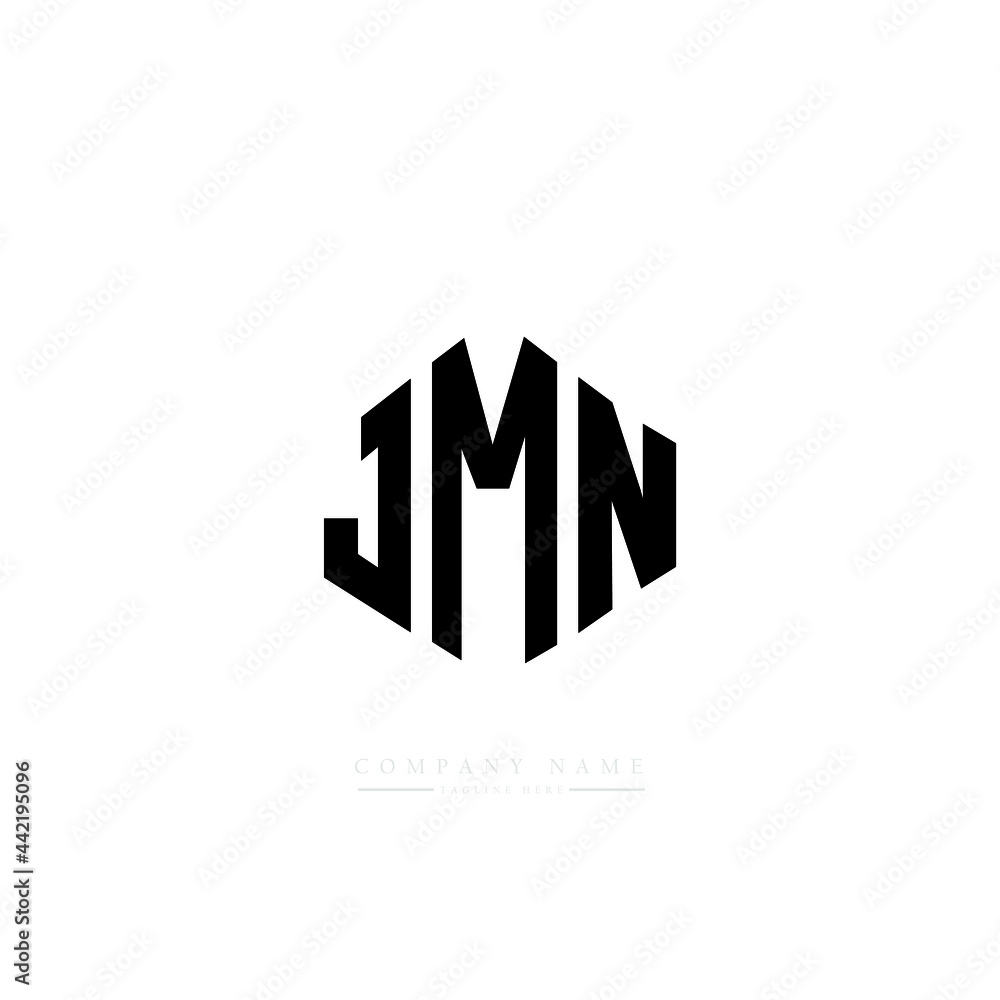 JMN letter logo design with polygon shape. JMN polygon logo monogram. JMN cube logo design. JMN hexagon vector logo template white and black colors. JMN monogram, JMN business and real estate logo. 