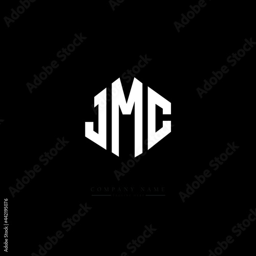 JMC letter logo design with polygon shape. JMC polygon logo monogram. JMC cube logo design. JMC hexagon vector logo template white and black colors. JMC monogram, JMC business and real estate logo.  © mamun25g