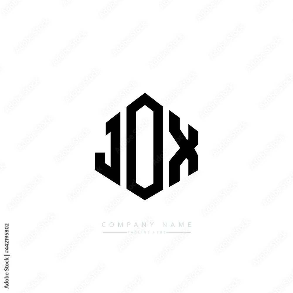 JOX letter logo design with polygon shape. JOX polygon logo monogram. JOX cube logo design. JOX hexagon vector logo template white and black colors. JOX monogram, JOX business and real estate logo. 