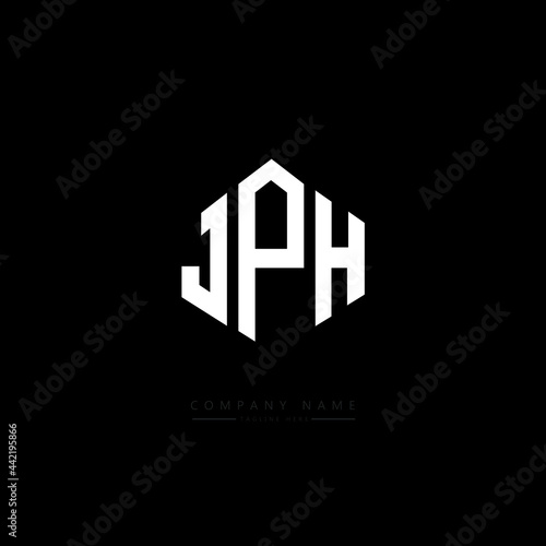JPH letter logo design with polygon shape. JPH polygon logo monogram. JPH cube logo design. JPH hexagon vector logo template white and black colors. JPH monogram, JPH business and real estate logo. 