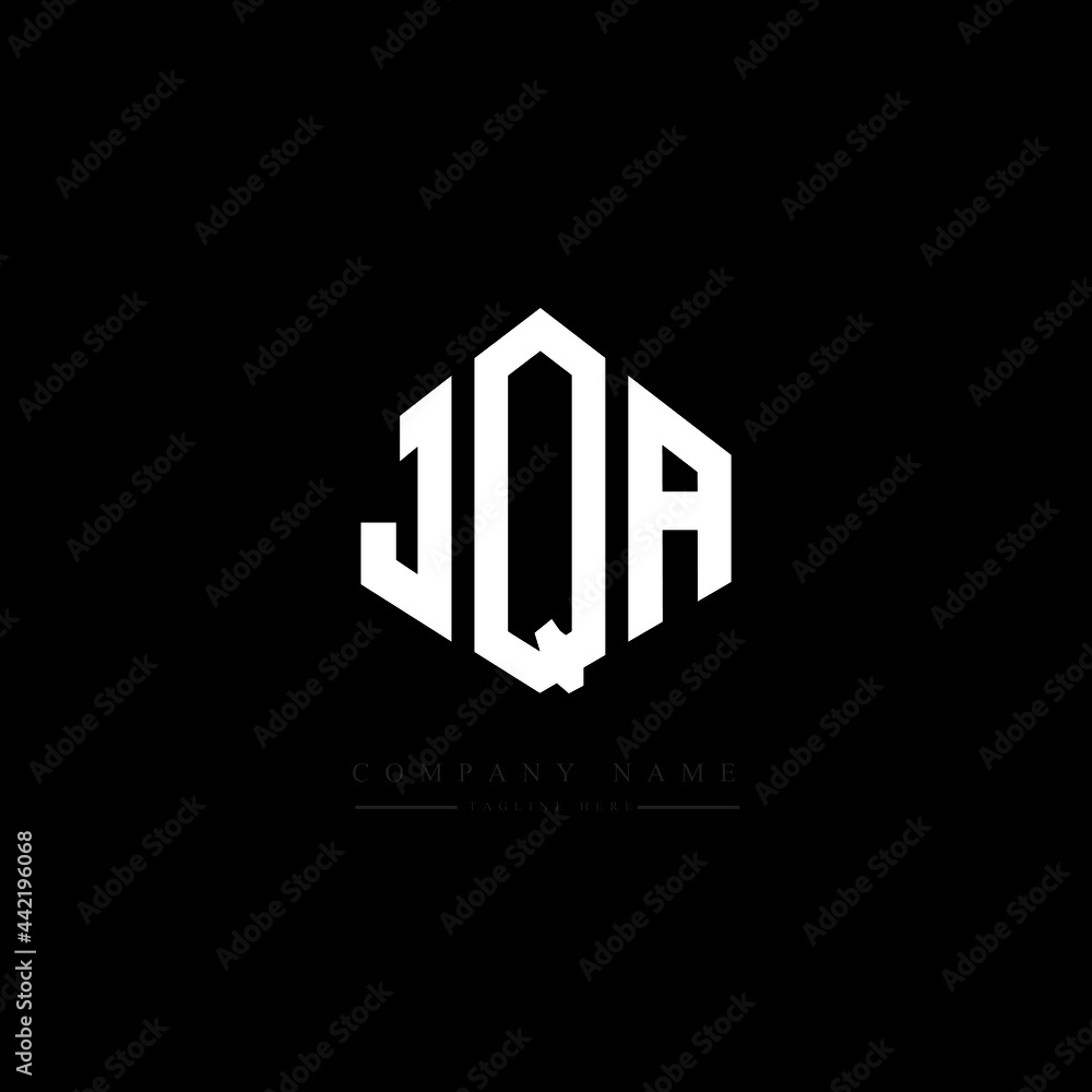 JQA letter logo design with polygon shape. JQA polygon logo monogram. JQA cube logo design. JQA hexagon vector logo template white and black colors. JQA monogram, JQA business and real estate logo. 