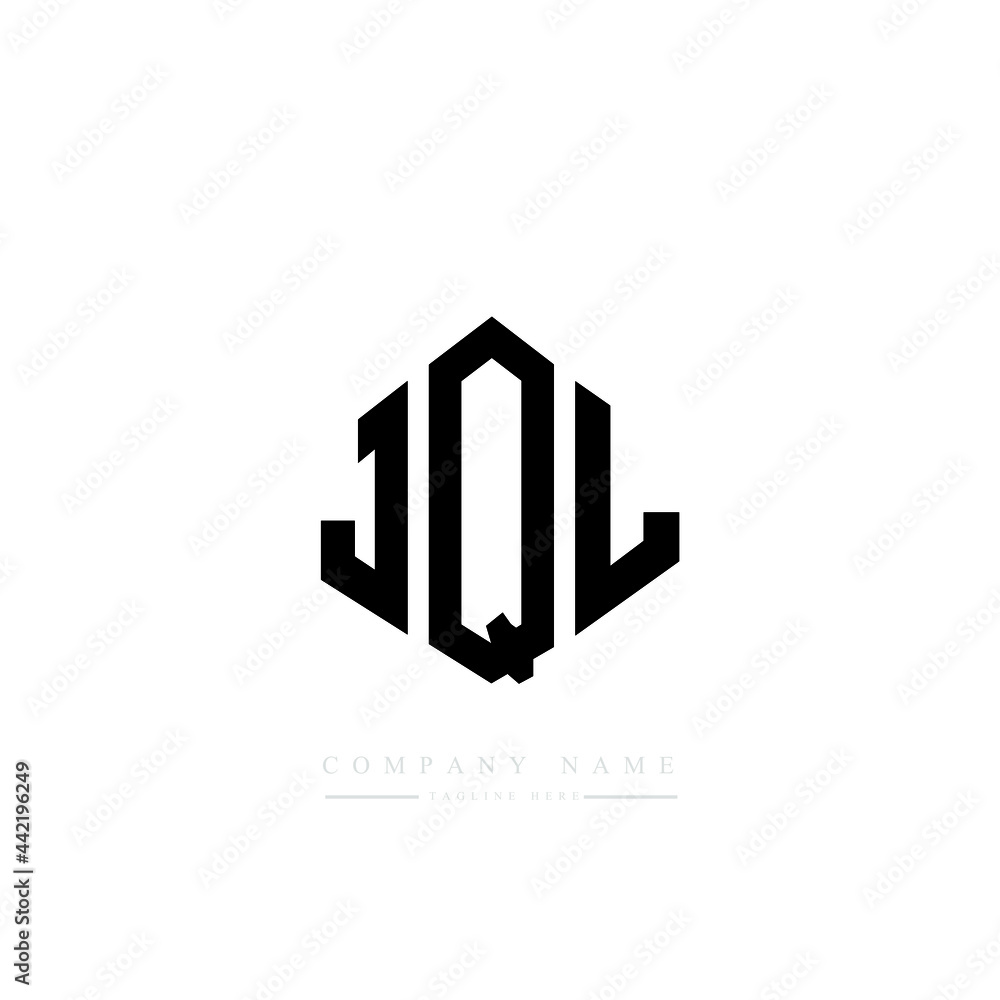 JQL letter logo design with polygon shape. JQL polygon logo monogram. JQL cube logo design. JQL hexagon vector logo template white and black colors. JQL monogram, JQL business and real estate logo. 