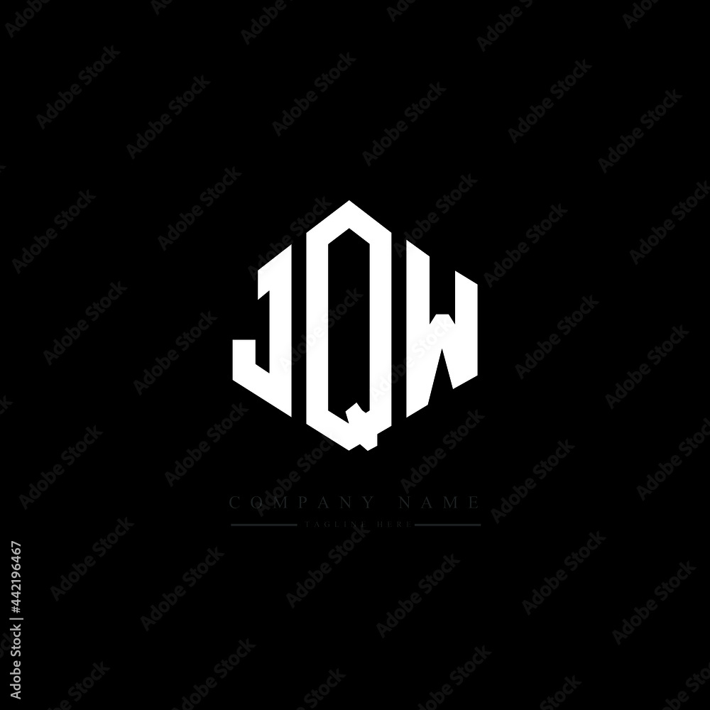JQW letter logo design with polygon shape. JQW polygon logo monogram. JQW cube logo design. JQW hexagon vector logo template white and black colors. JQW monogram, JQW business and real estate logo. 