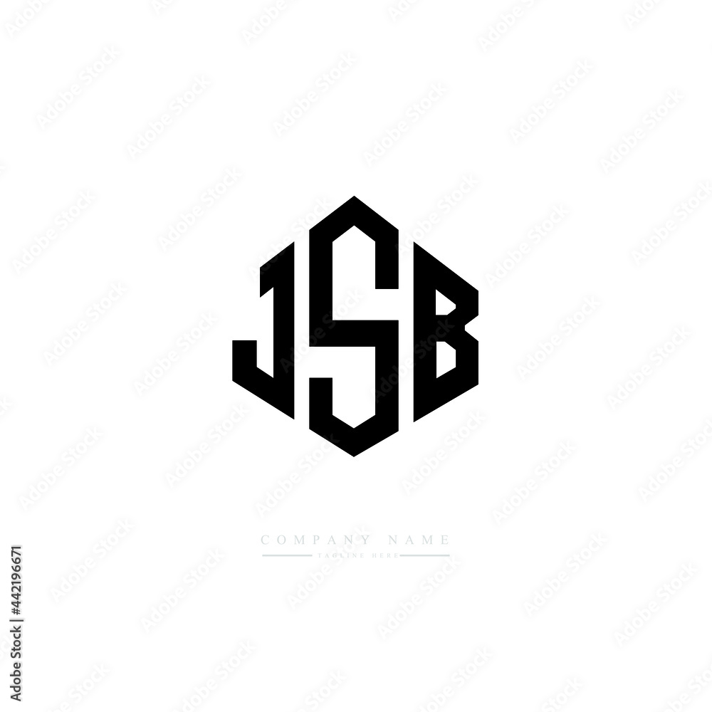 JSB letter logo design with polygon shape. JSB polygon logo monogram