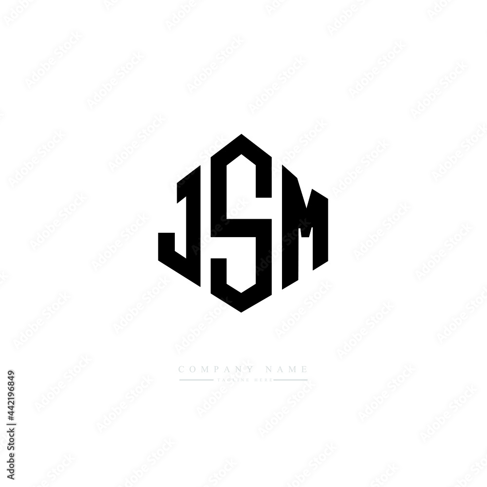 JSM letter logo design with polygon shape. JSM polygon logo monogram