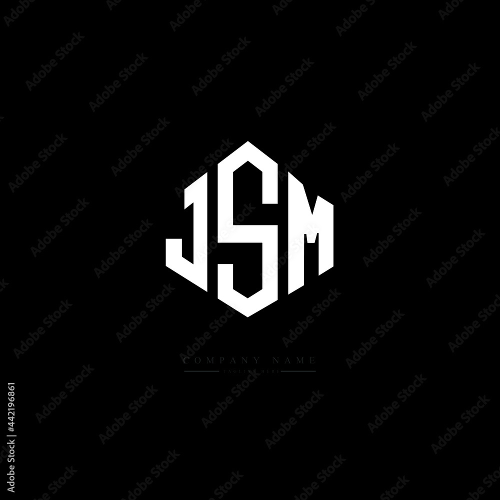 JSM letter logo design with polygon shape. JSM polygon logo monogram. JSM cube logo design. JSM hexagon vector logo template white and black colors. JSM monogram, JSM business and real estate logo. 