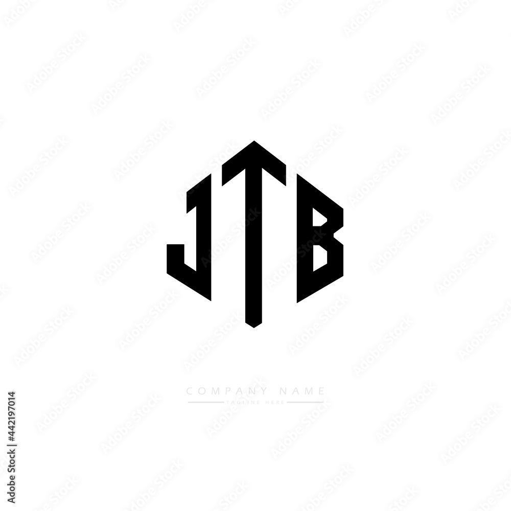 JTB letter logo design with polygon shape. JTB polygon logo monogram