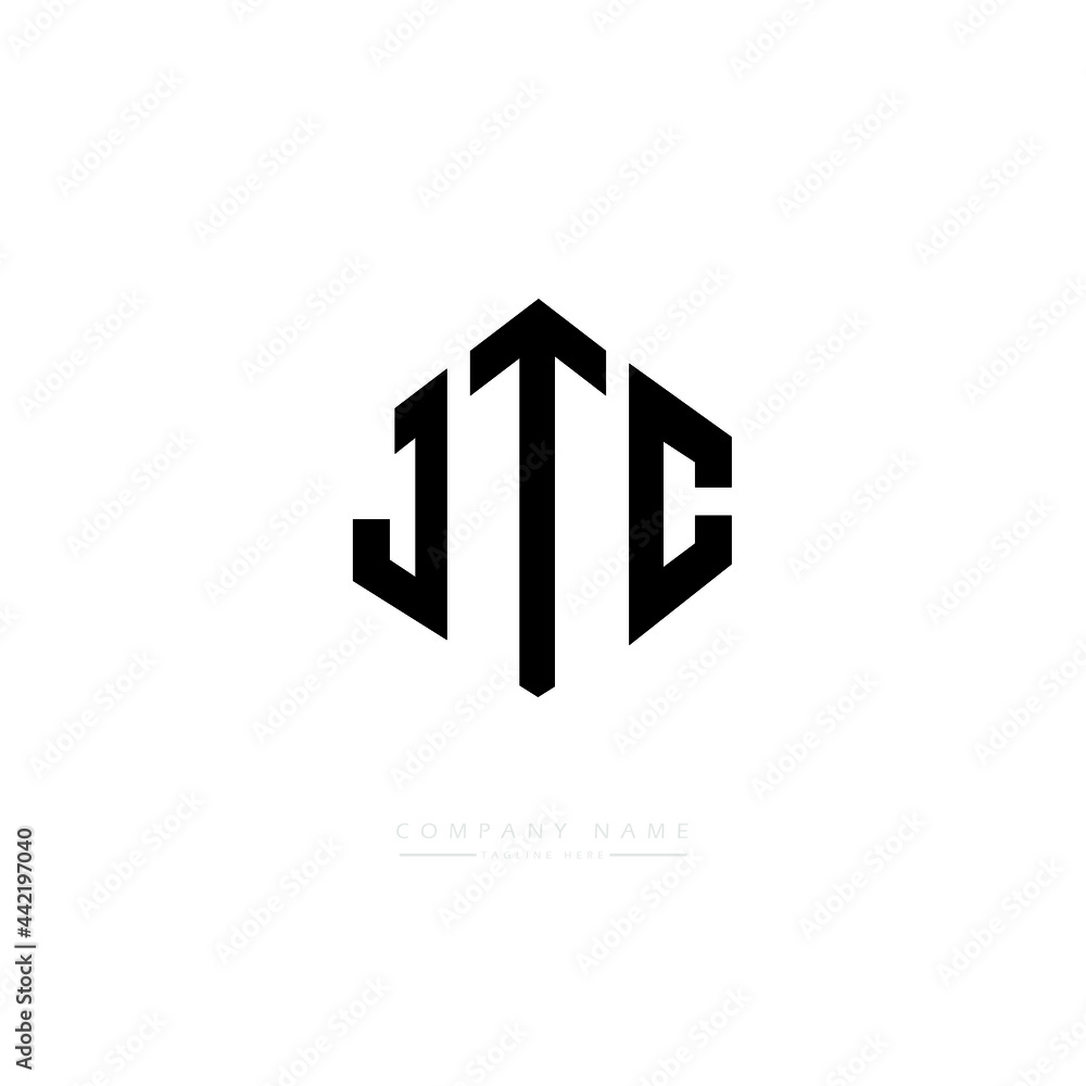 JTC letter logo design with polygon shape. JTC polygon logo monogram. JTC cube logo design. JTC