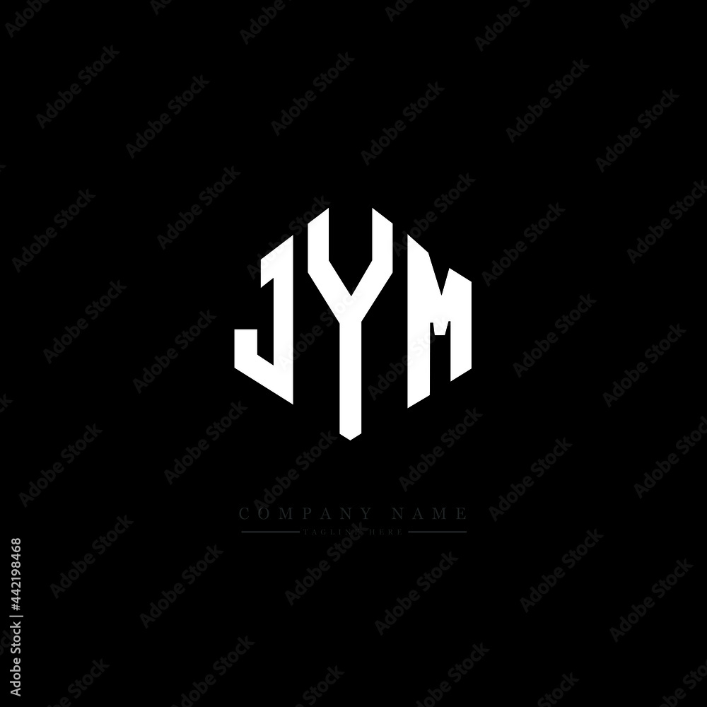 JYM letter logo design with polygon shape. JYM polygon logo monogram. JYM cube logo design. JYM hexagon vector logo template white and black colors. JYM monogram, JYM business and real estate logo. 