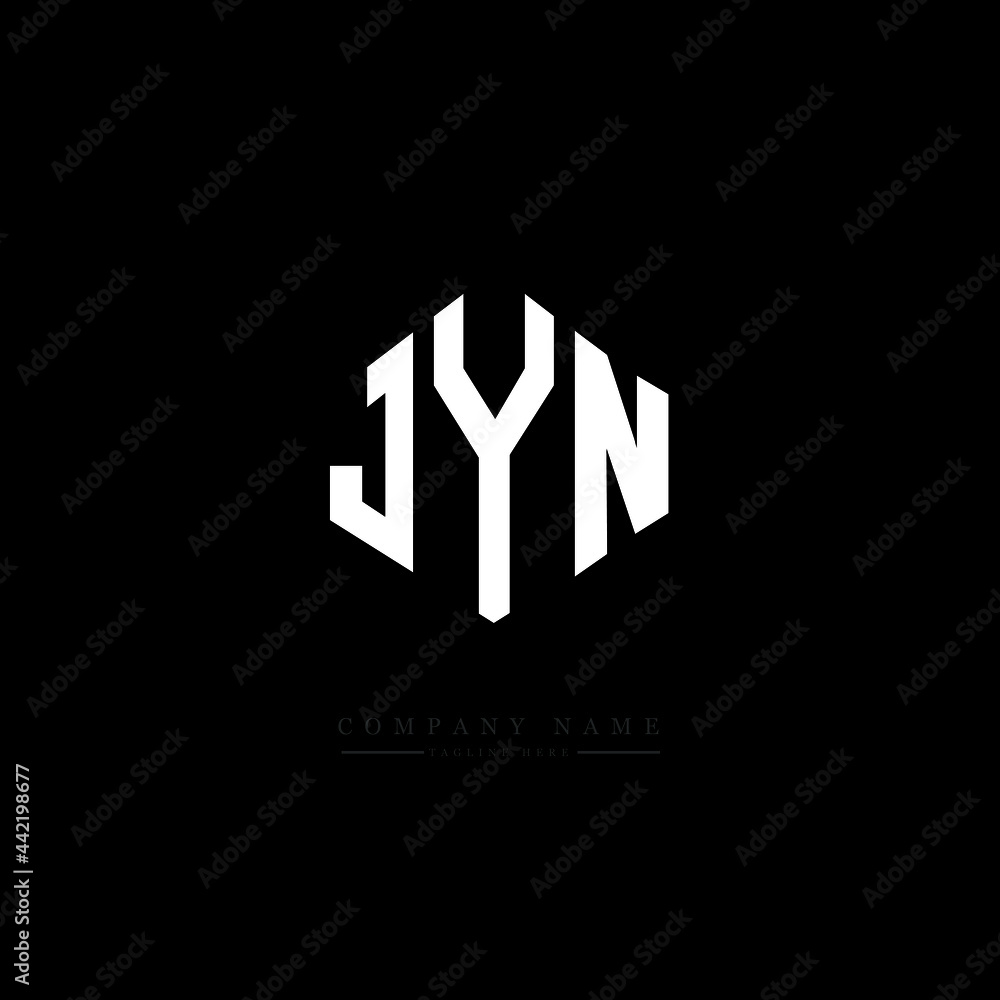 JYN letter logo design with polygon shape. JYN polygon logo monogram. JYN cube logo design. JYN hexagon vector logo template white and black colors. JYN monogram, JYN business and real estate logo. 
